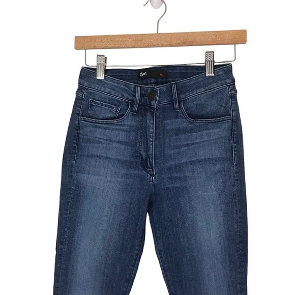 3X1 NYC  High Waisted 5 Pocket Zip Up Raw Hem Jeans Size 24 - Picture 4 of 10